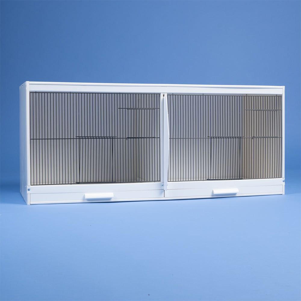 UPVC Plastic Double Finch Breeding Cage with Divider